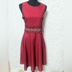 HOMEYEE WOMENS SPANDEX FITTED FLARE DRESS SIZE 10